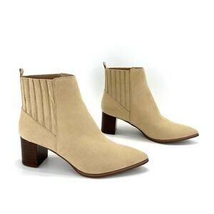 Ann Taylor Tan Chelsea Boots Size 10 Pointed Toe Block Heel Pull-On Booties New
